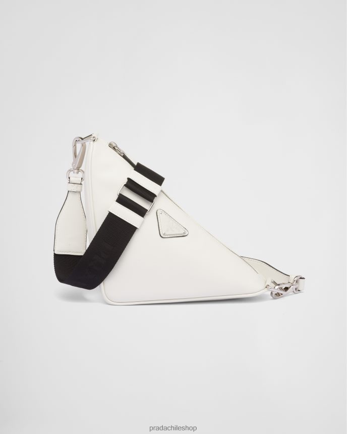 bolso triangular de piel hombres 6PH66B2027 Prada bolsas blanco