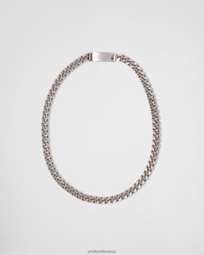 collar de cadena de joyas hombres 6PH66B2547 Prada joyas plata