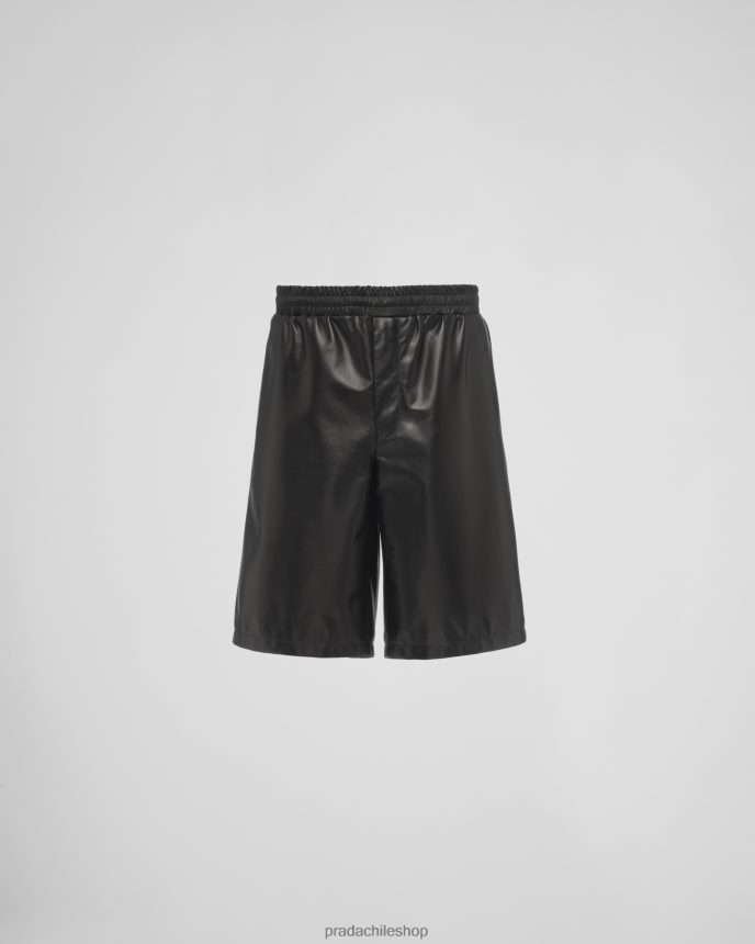 bermudas de napa hombres 6PH66B1977 Prada vestir negro