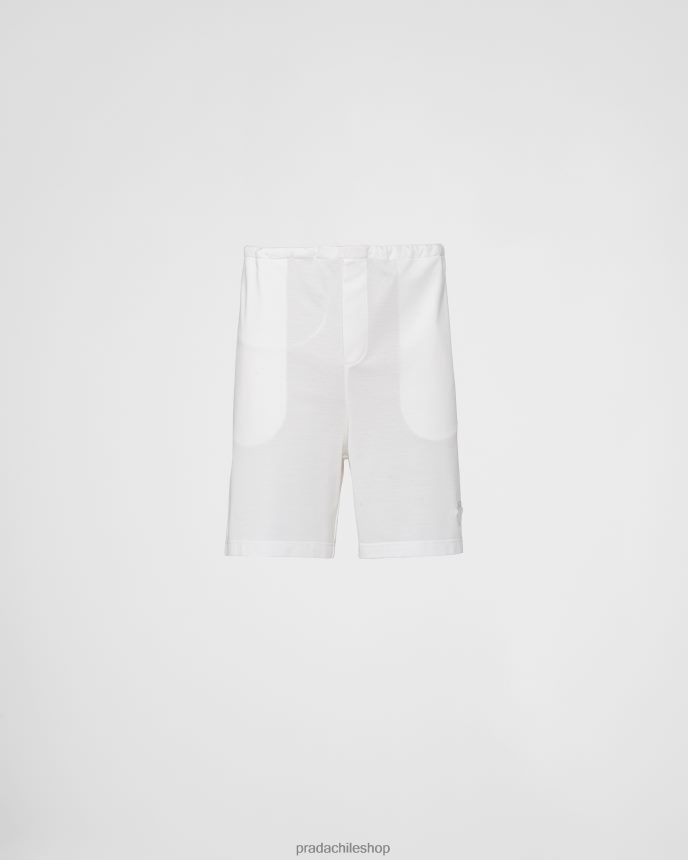 bermudas de piqué mujer 6PH66B1595 Prada vestir blanco