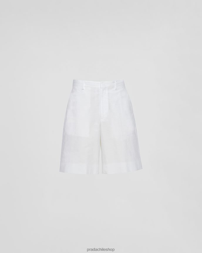 bermudas de popelina mujer 6PH66B1603 Prada vestir blanco