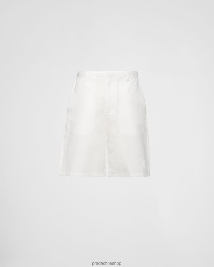 bermudas en mezcla de lino hombres 6PH66B1897 Prada vestir blanco