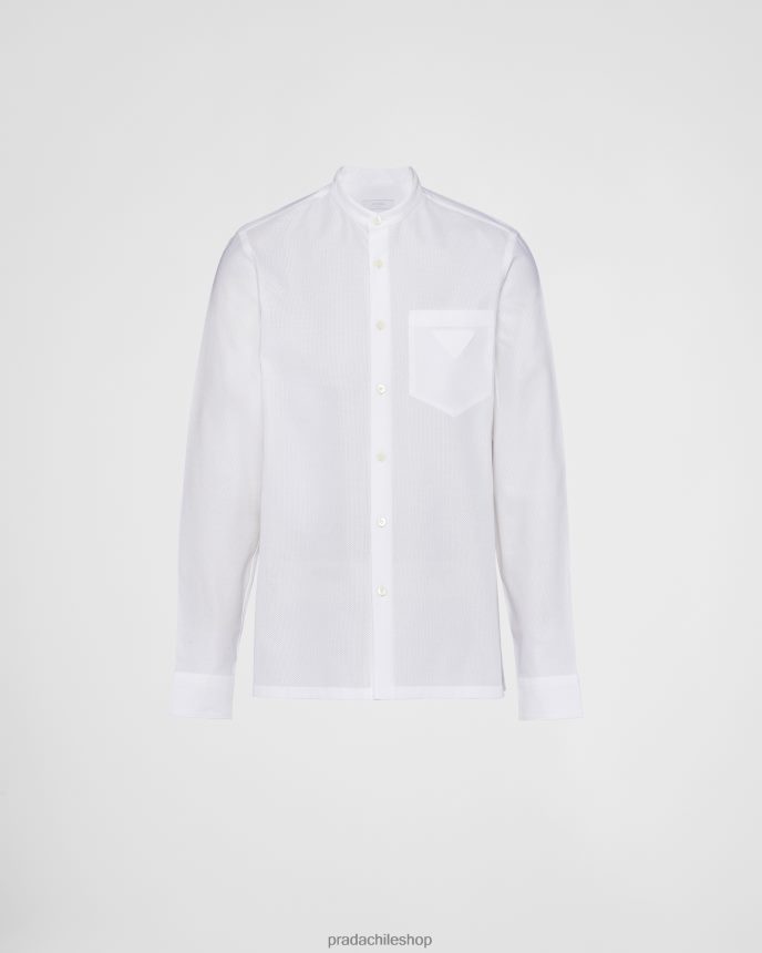 camisa de lino mujer 6PH66B1666 Prada vestir blanco