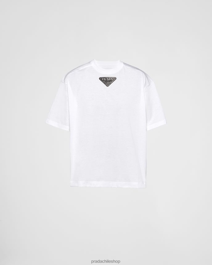 camiseta de jersey y renylon hombres 6PH66B1831 Prada vestir blanco