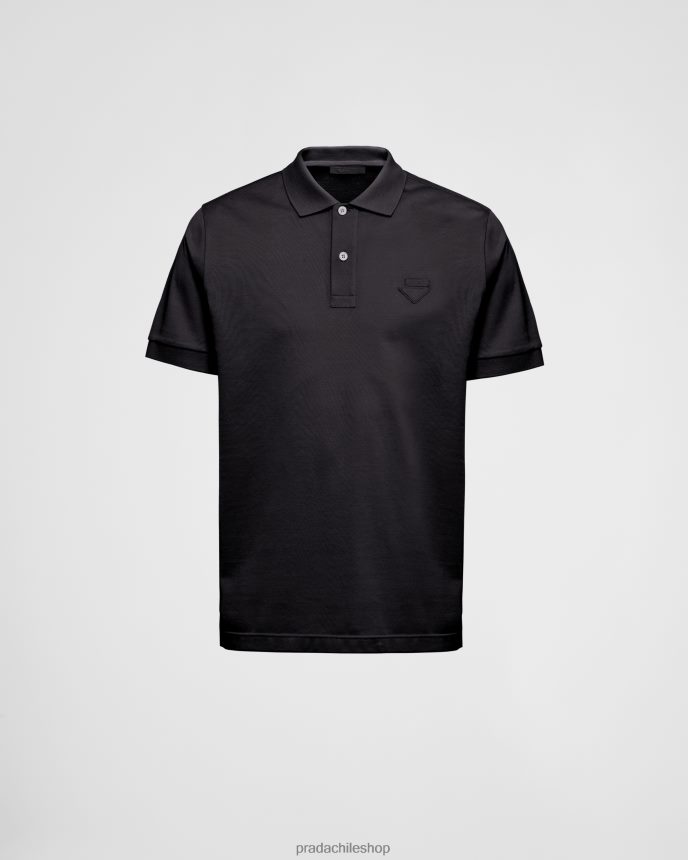 polo de piqué hombres 6PH66B1994 Prada vestir negro