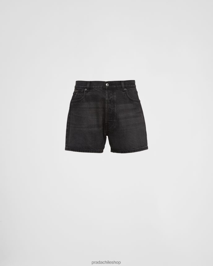 bermudas de mezclilla mujer 6PH66B1712 Prada vestir negro