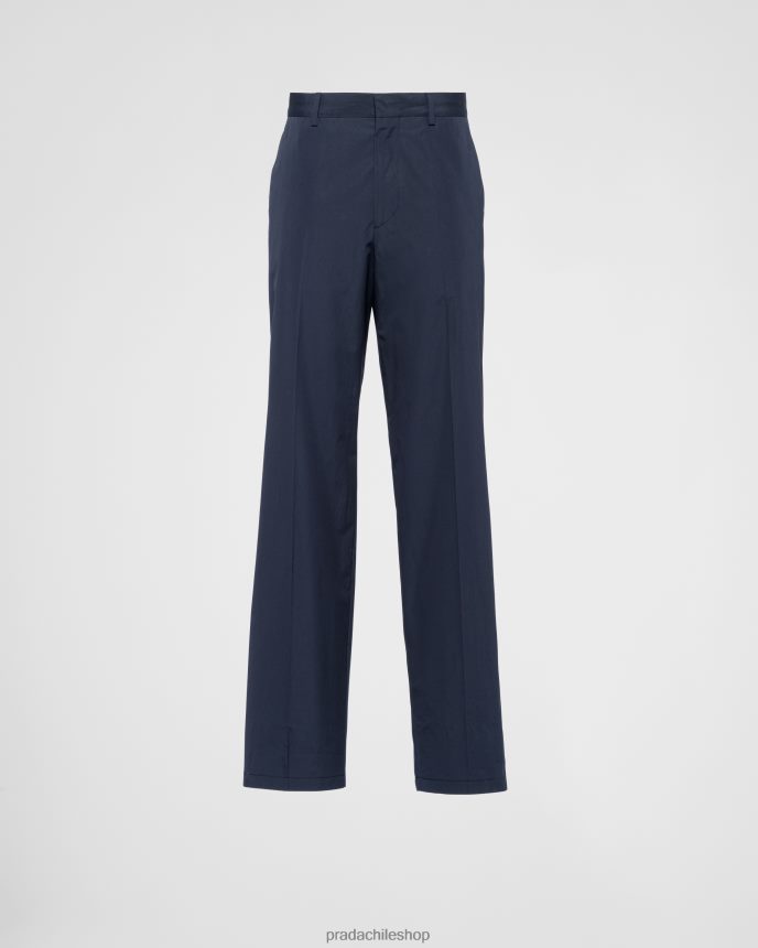 pantalones de algodón hombres 6PH66B1903 Prada vestir azul