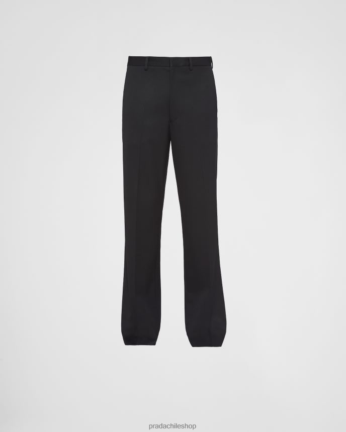 pantalones de lana hombres 6PH66B1871 Prada vestir negro