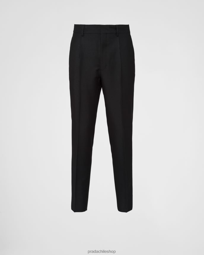 pantalones de lana mohair hombres 6PH66B1727 Prada vestir negro