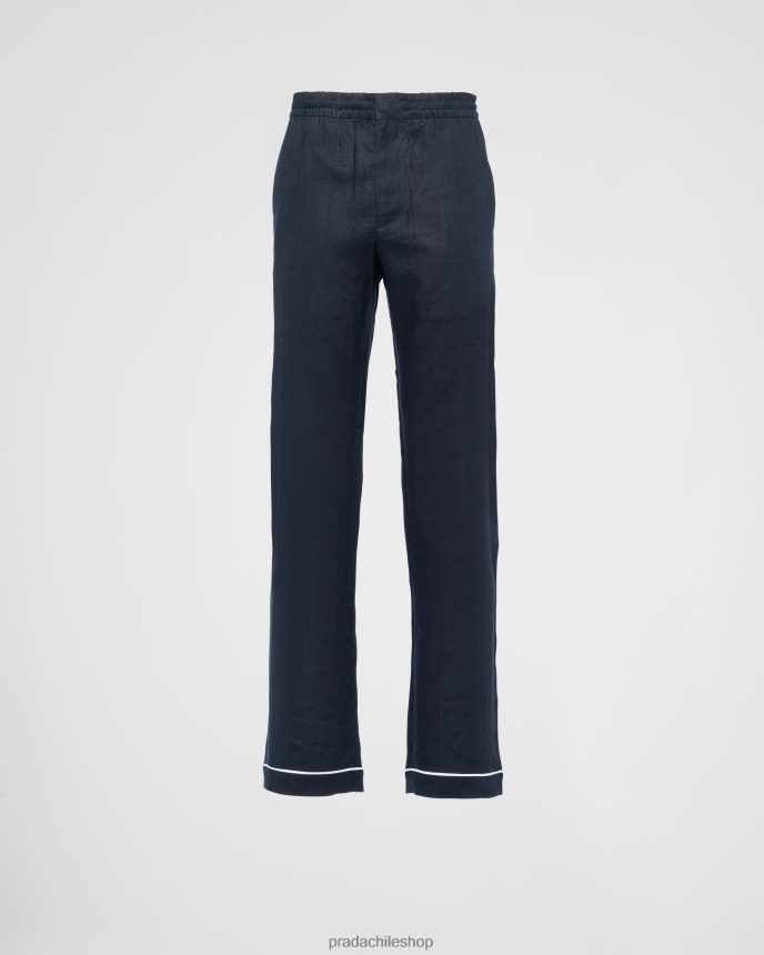 pantalones de lino hombres 6PH66B1895 Prada vestir Armada