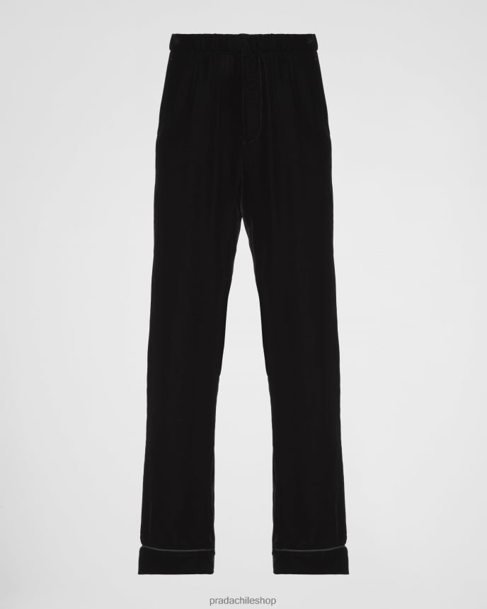 pantalones de terciopelo hombres 6PH66B1850 Prada vestir negro