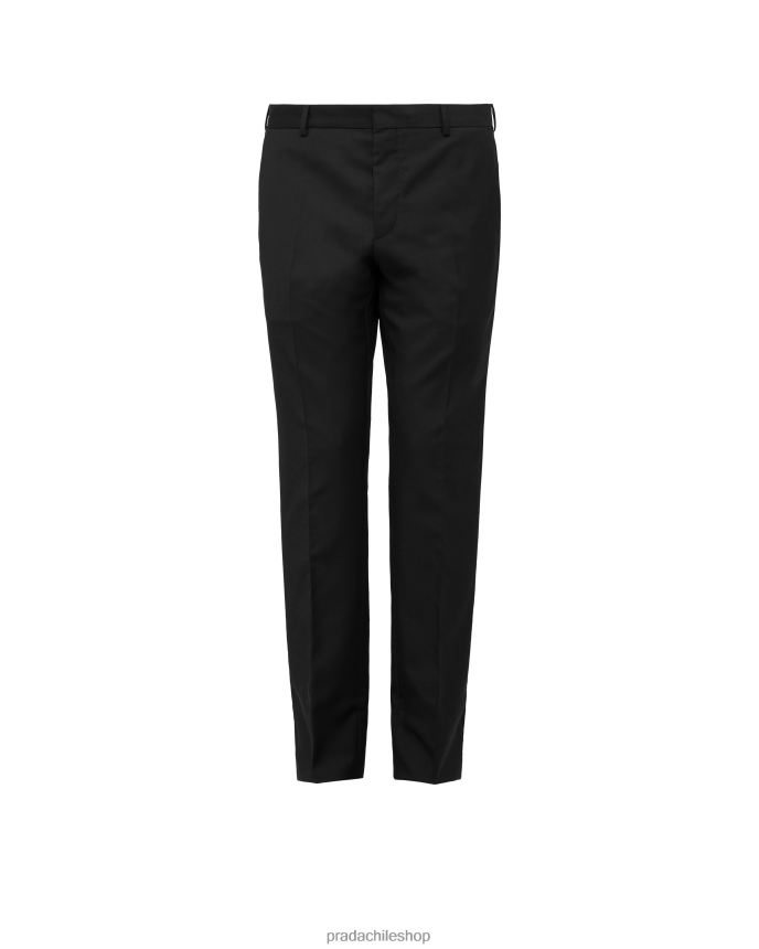 pantalones slim de lana hombres 6PH66B1985 Prada vestir negro