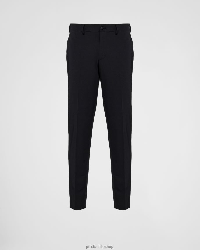 pantalones tecno elásticos hombres 6PH66B1774 Prada vestir negro