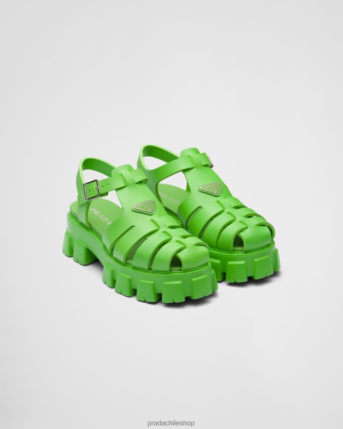 sandalias de goma hombres 6PH66B2257 Prada zapatos manzana verde