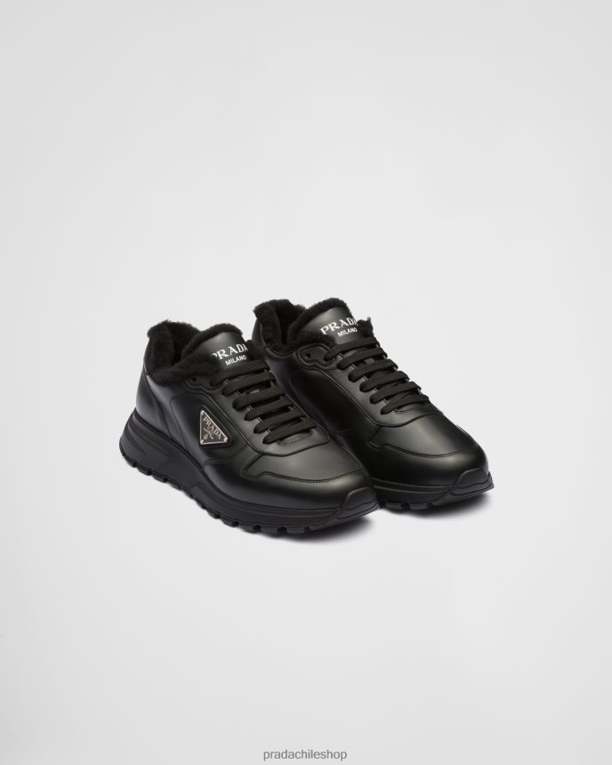 zapatillas de cuero hombres 6PH66B2225 Prada zapatos negro