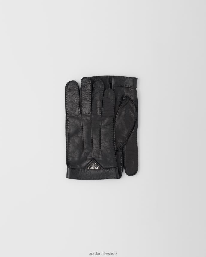 guantes de cuero hombres 6PH66B2505 Prada accesorios negro