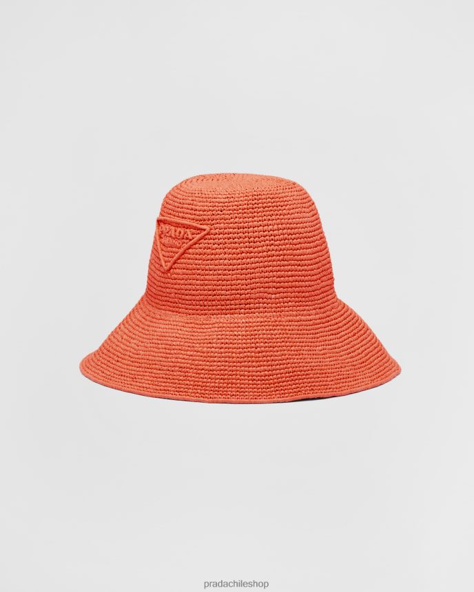 sombrero de ganchillo mujer 6PH66B1191 Prada accesorios naranja