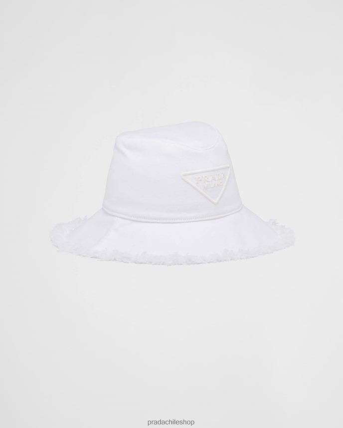 sombrero de taladro mujer 6PH66B1326 Prada accesorios blanco