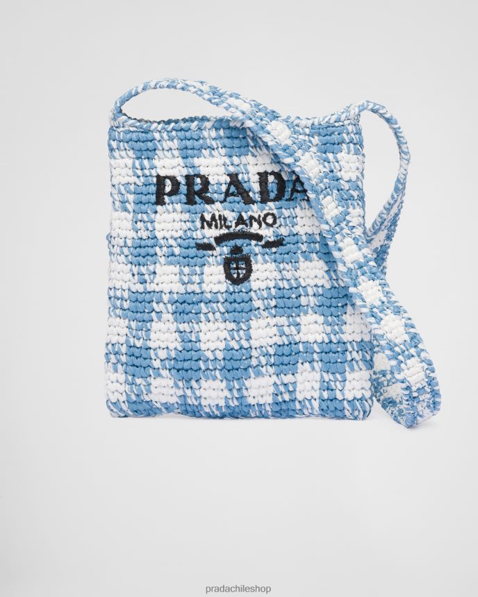 bolsa de ganchillo mujer 6PH66B661 Prada bolsas azul claro