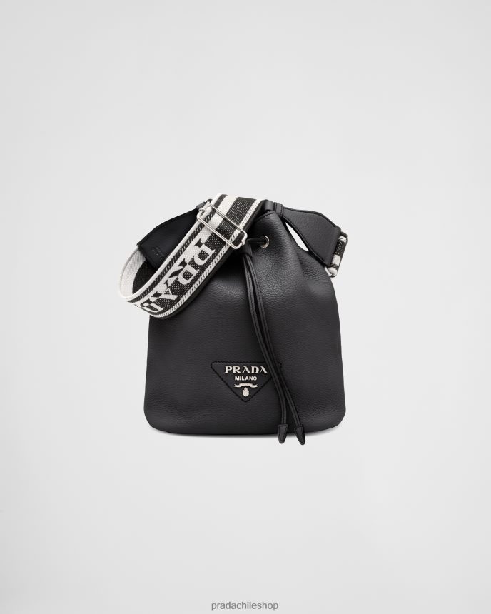 bolso bombonera de cuero mujer 6PH66B787 Prada bolsas negro