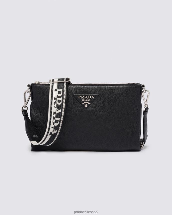 bolso de hombro de cuero mujer 6PH66B789 Prada bolsas negro