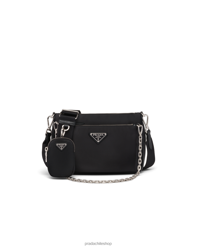 bolso de hombro de renylon mujer 6PH66B817 Prada bolsas negro