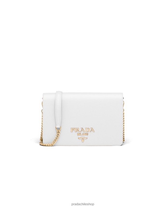 bolso mini de piel saffiano mujer 6PH66B894 Prada bolsas blanco