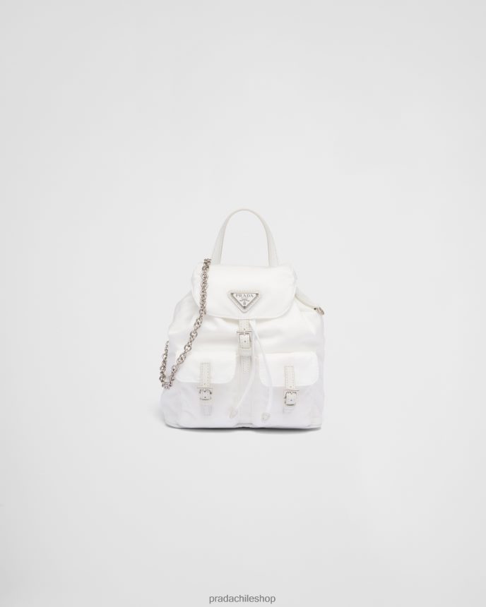 mini mochila de renylon mujer 6PH66B815 Prada bolsas blanco