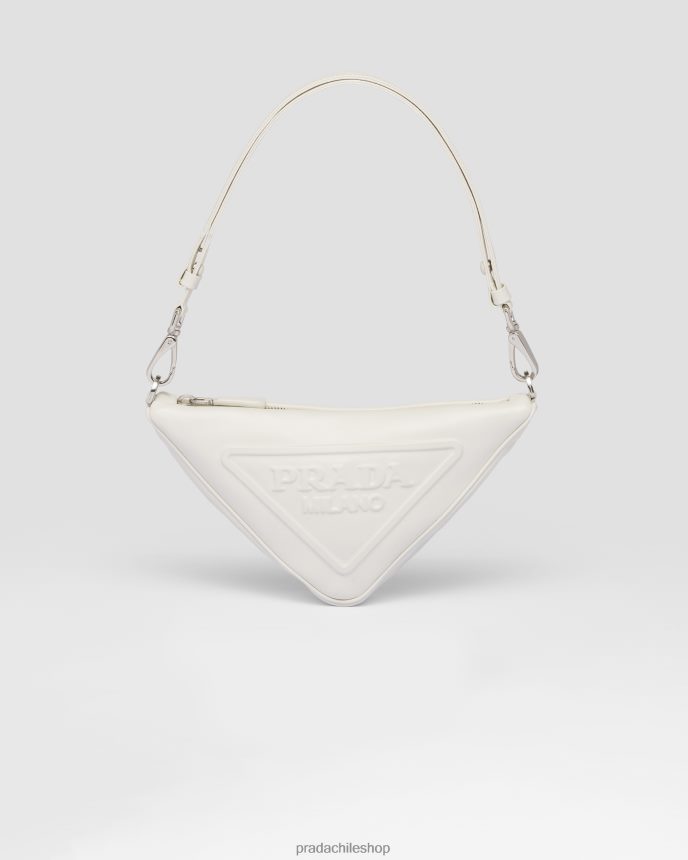 minibolso triangular de cuero mujer 6PH66B793 Prada bolsas blanco