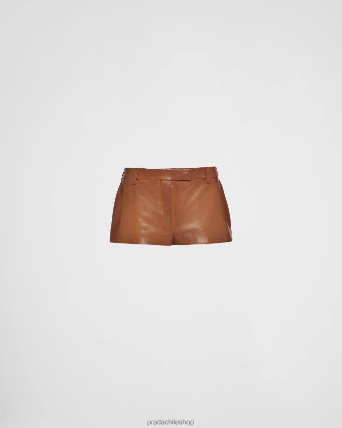 shorts de napa mujer 6PH66B45 Prada vestir caramelo