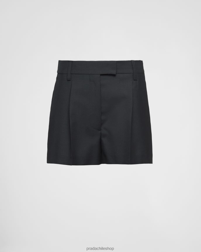 shorts ligeros de mohair mujer 6PH66B335 Prada vestir negro