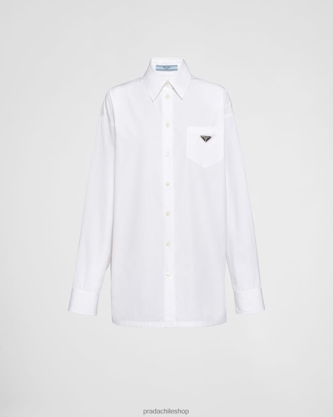 camisa de popelina mujer 6PH66B229 Prada vestir blanco