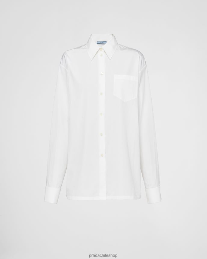 camisa de popelina mujer 6PH66B576 Prada vestir blanco