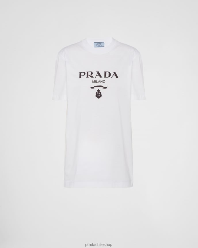 camiseta de punto bordada mujer 6PH66B301 Prada vestir blanco