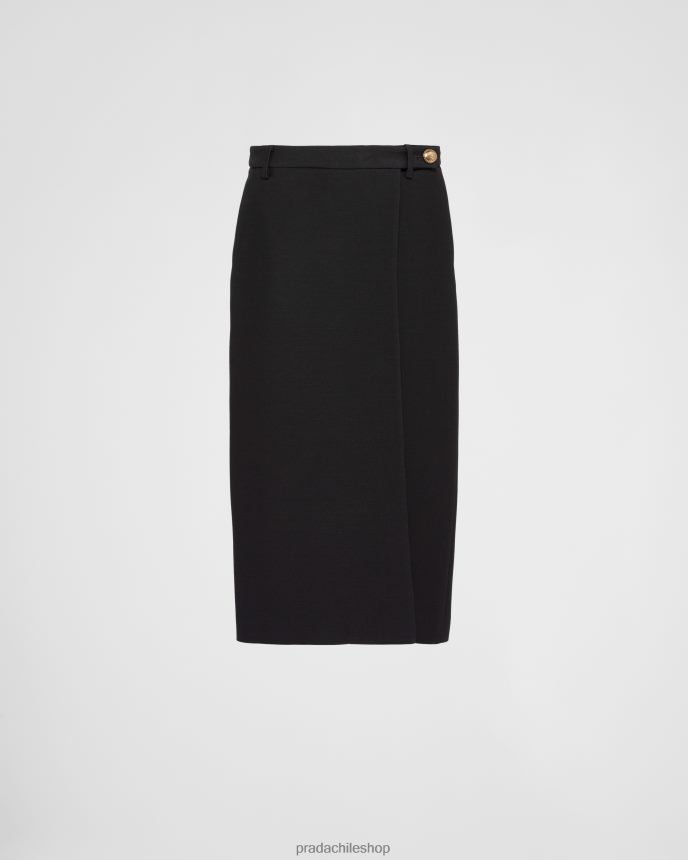 falda midi de tricotina mujer 6PH66B241 Prada vestir negro