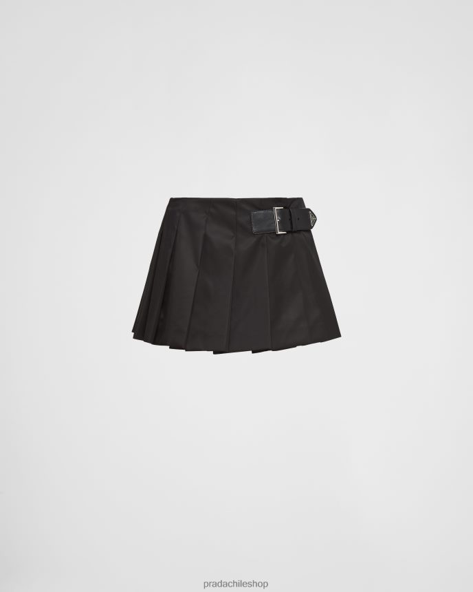 minifalda plisada de re-nylon mujer 6PH66B344 Prada vestir negro