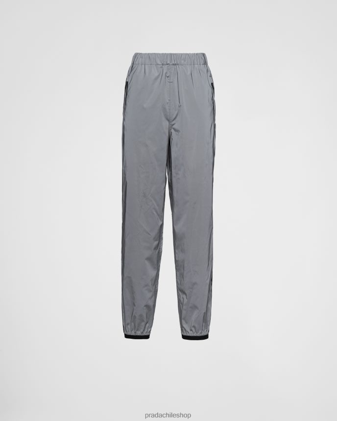 joggers de tela reflectante hombres 6PH66B2589 Prada vestir plata