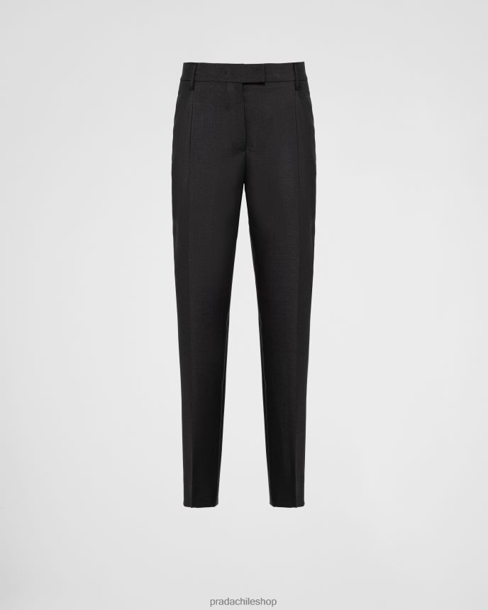 pantalones de mohair mujer 6PH66B232 Prada vestir negro