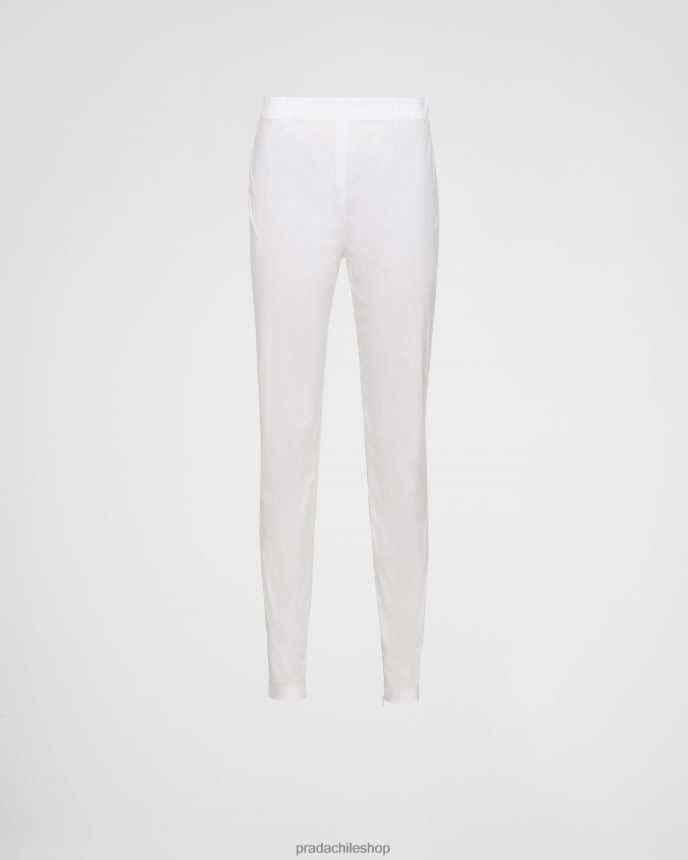 pantalones de popelina mujer 6PH66B198 Prada vestir blanco