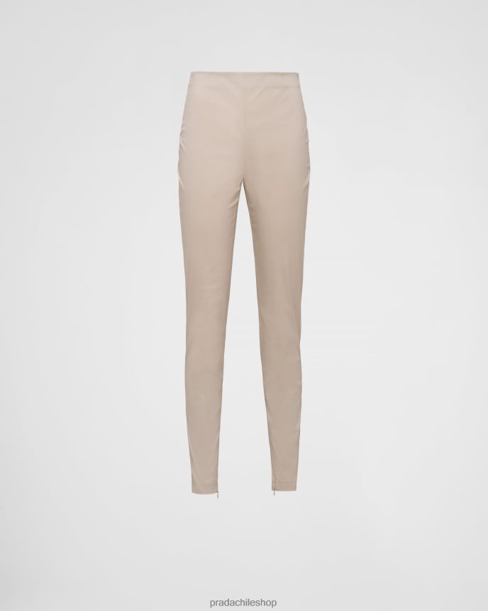 pantalones de popelina mujer 6PH66B200 Prada vestir caliza