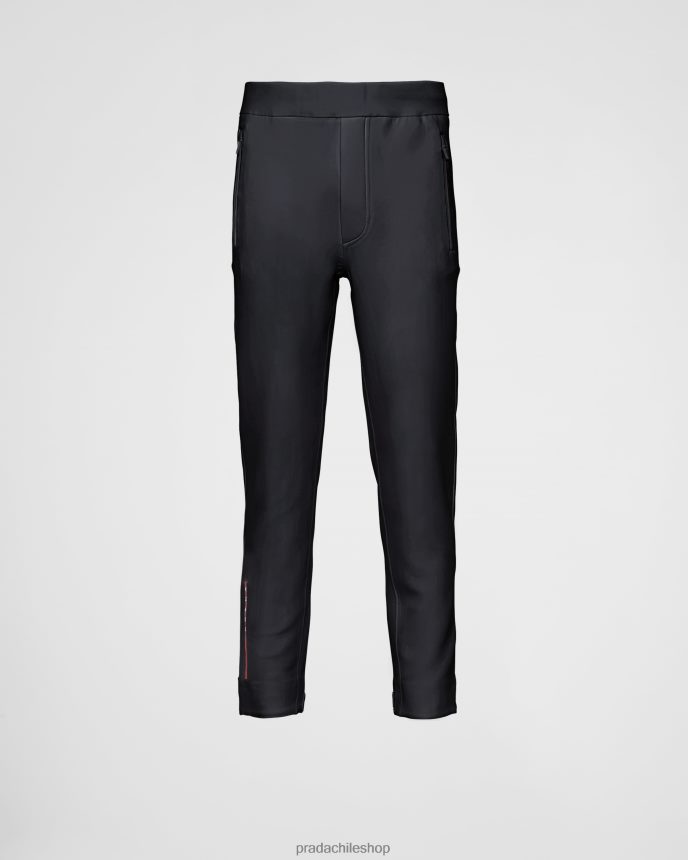 pantalones de punto doble reciclado hombres 6PH66B2710 Prada vestir negro