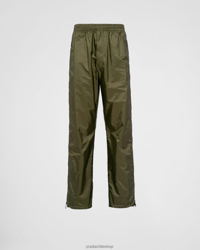 pantalones de renylon mujer 6PH66B1631 Prada vestir verde militar