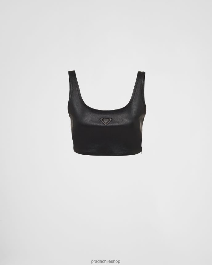 top de napa elástica mujer 6PH66B284 Prada vestir negro