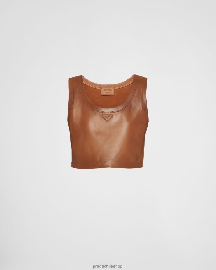 top de napa mujer 6PH66B46 Prada vestir caramelo