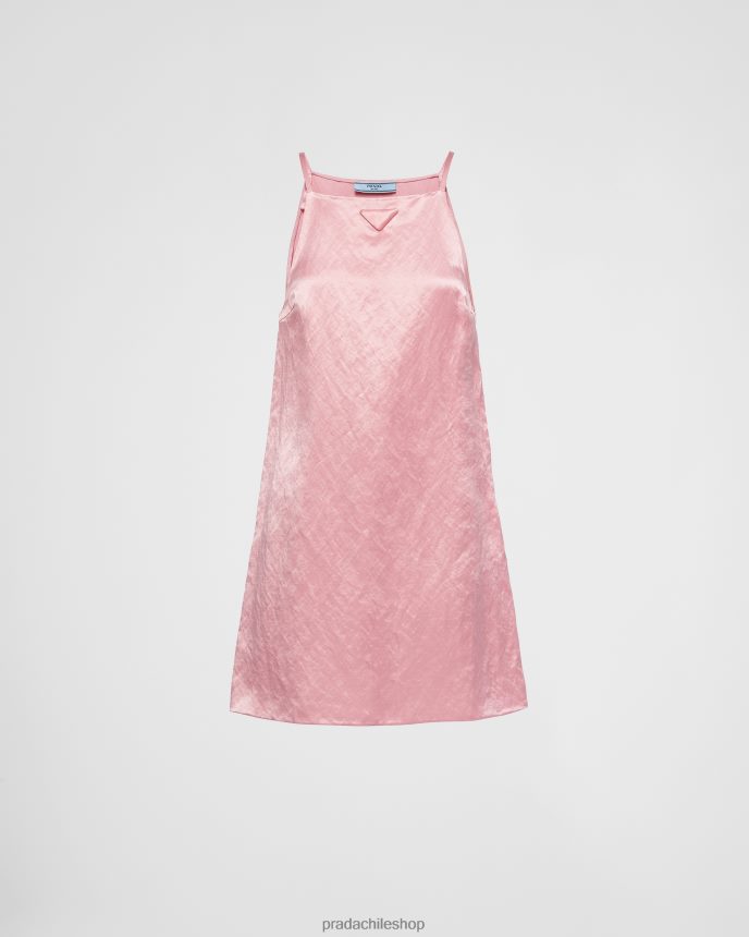 minivestido de satén mujer 6PH66B165 Prada vestir rosa begonia