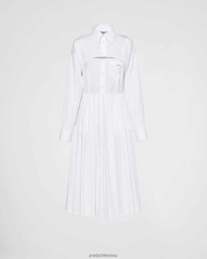 vestido de popelina mujer 6PH66B235 Prada vestir blanco