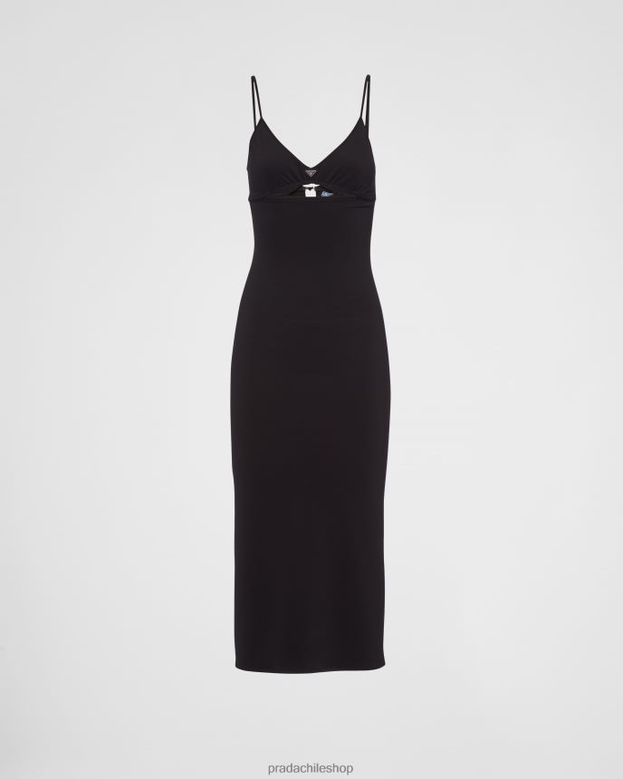 vestido de punto elástico mujer 6PH66B523 Prada vestir negro