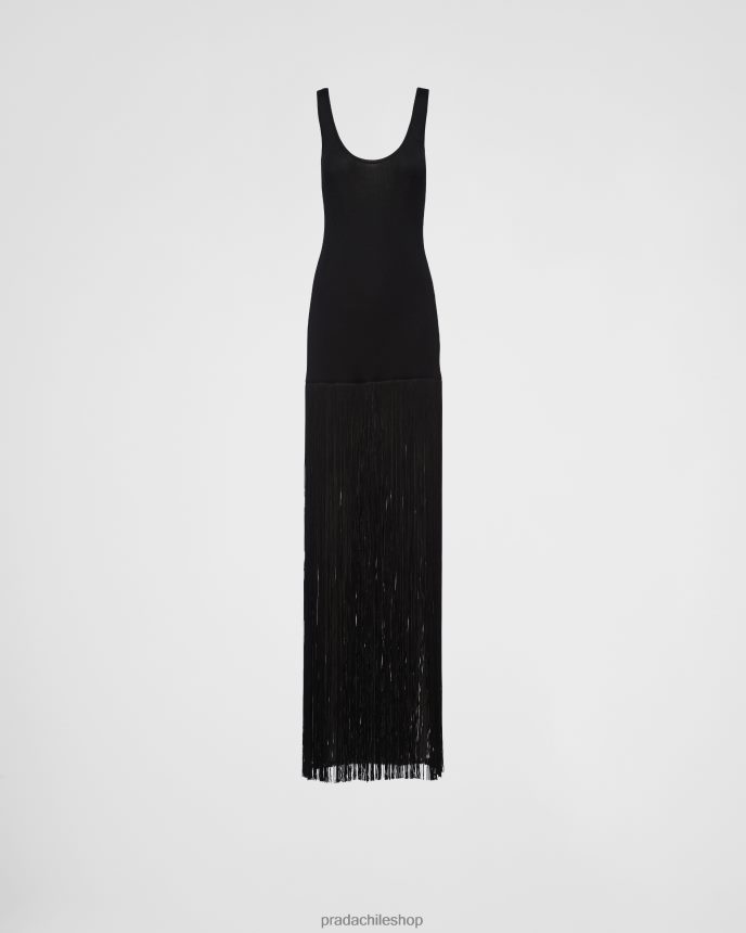 vestido de seda mujer 6PH66B25 Prada vestir negro