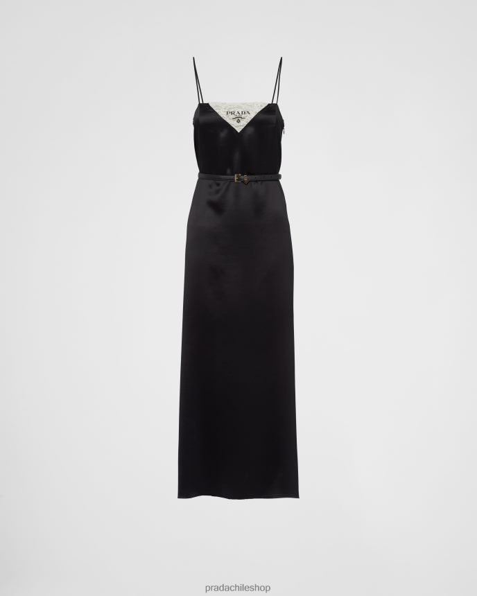 vestido lencero de crepé satinado mujer 6PH66B15 Prada vestir negro