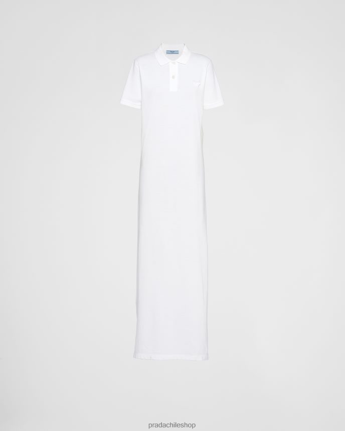 vestido midi de piqué mujer 6PH66B62 Prada vestir blanco